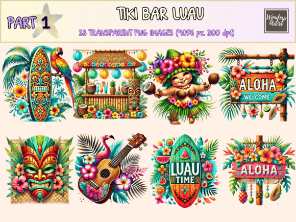 Download Tiki Bar Luau P1 Clipart - Luau Collection