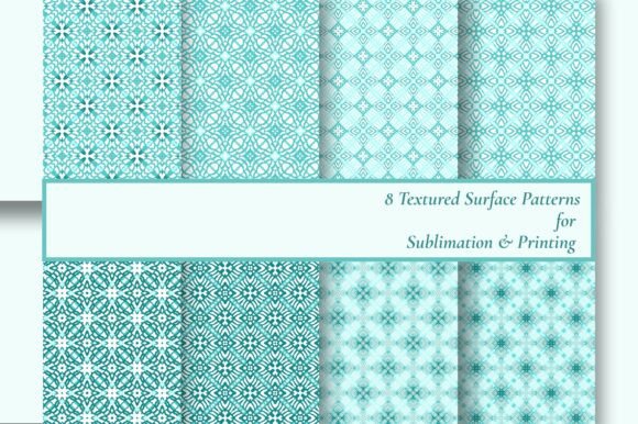 Download 8 Teal Batik Seamless Geometric Patterns - Seamless geometric Collection