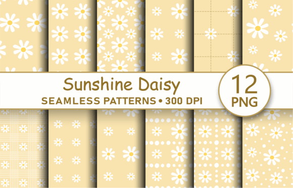 Download Sunshine Yellow Daisy Seamless Patterns - Daisy Collection