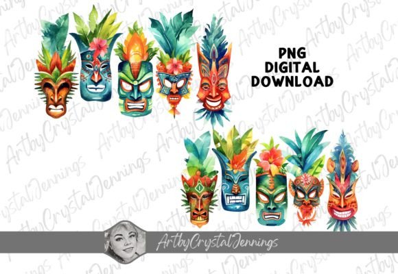Download Colorful Hawaiian Luau Tiki Mask PNG - Luau Collection