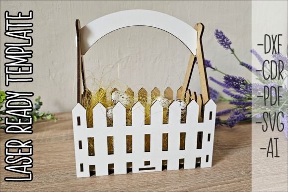 Download Easter Basket SVG Laser Cut Fence Design - Easter Collection
