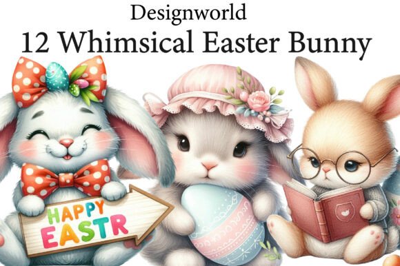 Download Whimsical Easter Bunny Clipart - Easter Collection