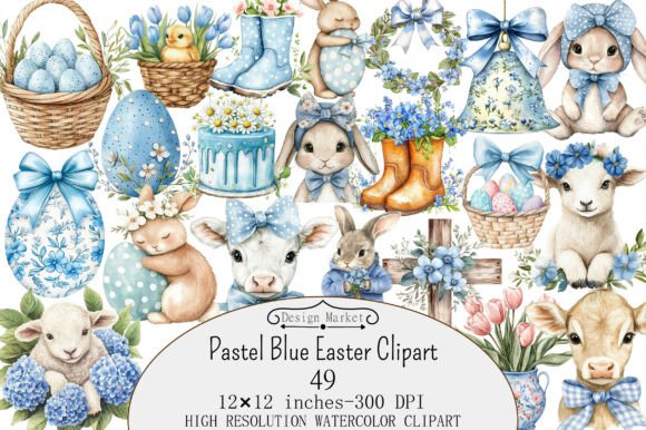 Download Pastel Blue Easter Clipart - Easter Collection