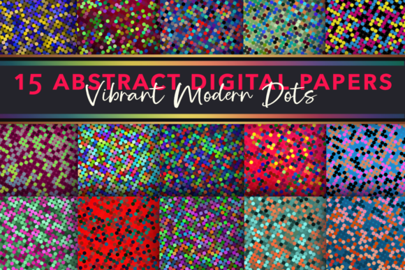 Download Colorful Modern Dots Digital Paper Set - Modern dots Collection