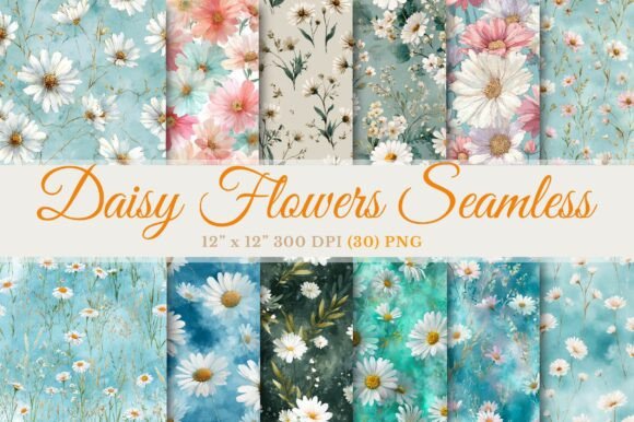 Download Daisy Flowers Watercolor Floral Seamless - Daisy Collection